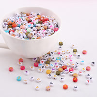 1 x RAW Customer Returns DAHI 1000pcs Letter Beads Round 7mm Letter Beads Alphabet Bead White Bead with Colorful Letters Beads from A to Z in Letter Bead for Bracelet DIY Jewelry - RRP €8.48