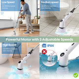 1 x RAW Customer Returns Rotating Electric Cleaning Brush, 9 IN 1 Rotating Home Cleaning Brush with 152cm Adjustable Handle, 3 Speeds, Electric Cleaning Brush for Bathtub, Kitchen, Floor, Grooves - RRP €39.88