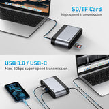 1 x RAW Customer Returns Baseus USB C Docking Station Quadruple Display, 16-in-1 4K USB C Dock Laptop USB C HUB with 2 4K HDMI, 2DP, Gigabit Ethernet, 100W PD, 3 USB3.0, 2 USB-C, SD TF Card Reader, 3.5mm Audio for Windows, Mac - RRP €199.98