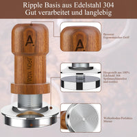 1 x RAW Customer Returns AronYada coffee tamper 53mm with base ripple for portafilter 54mm, espresso coffee tamper 53mm with 30lbs contact pressure, handle made of natural walnut wood and base made of 304 stainless steel coffee tamper - RRP €35.99