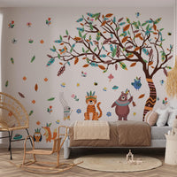 6 x Brand New Jungle Tree Animals Wall Stickers, 6 Pieces Peel and Stick Wall Stickers Removable Tiger Owl Fox Rabbit Bear for Kids Nursery Bedroom Living Room - RRP €112.26