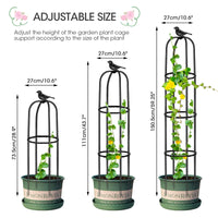 1 x RAW Customer Returns MQUPIN Obelisk Trellis Garden Tower Rose Trellis 2X150cm, Removable U-shaped Raspberry Trellis, Metal Core Rustproof Obelisk Trellis Tower with 60 Plant Clips Indoor Outdoor Trellis Vegetable - RRP €36.32