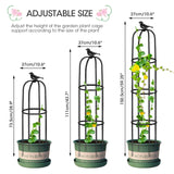 1 x RAW Customer Returns MQUPIN Obelisk Trellis Garden Tower Rose Trellis 2X150cm, Removable U-shaped Raspberry Trellis, Metal Core Rustproof Obelisk Trellis Tower with 60 Plant Clips Indoor Outdoor Trellis Vegetable - RRP €36.32