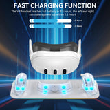 1 x RAW Customer Returns Olycism Charging Station Compatible with Meta Quest 3 Oculus Headset and Meta Quest3 VR Glasses with RGB Light, Magnetic Contact Charging Station with 2 Rechargeable Batteries, RGB Light - RRP €44.76