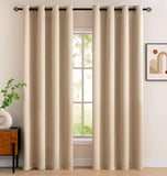 1 x RAW Customer Returns MIULEE Curtains Beige Opaque with Eyelets, Beautiful Soft Blackout Curtains for Darkening Rooms, Set of 2 Curtains Darkening Bedroom Living Room Thermal Curtain Cold Protection 117X228 cm - RRP €32.99