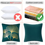 1 x RAW Customer Returns ETOLISHOP Set of 2 cushion covers 40 x 40 cm cushion covers Ginkgo Biloba velvet cushion covers blue dark green cushion cover soft cozy cushion covers decoration modern decorative cushions sofa cushions decorative - RRP €14.99