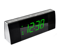 1 x RAW Customer Returns iTOMA Radio Alarm Clock with Bluetooth Speaker, Dimmable Jade Green LED Display, FM Radio with Sleep Timer, Dual Alarm with ON OFF Button, Snooze, 12 24H CKS503U - RRP €27.35