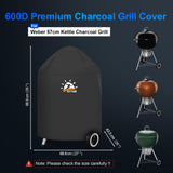 5 x RAW Customer Returns Zettum Kettle Grill Cover Grill - 600D Oxford Charcoal Grill Cover for Weber 57 CM Barbecue Grill, Heavy Duty Waterproof PU BBQ Grill Cover for Weber 57 CM Master Touch Grill 63x88cm  - RRP €115.9