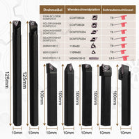 1 x RAW Customer Returns 21pcs. Shank lathe boring bar 10mm turning tool with carbide inserts and wrench - RRP €36.99