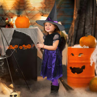 1 x RAW Customer Returns Dereine Witch Costume Girls, Halloween Costume Children, Witch Costumes with Hat, Witch Costumes for Children, for Halloween, Carnival, Cosplay Party 130, B  - RRP €17.57