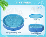 1 x RAW Customer Returns Pecute Dog Pool Swimming Pool with Sprinkler 200 30 cm , Stable Foldable Dog Pool, Anti-Slip Bathtub for Pets, Ideal for Garden, Backyard, Outdoor, Travel - RRP €70.81