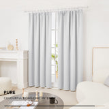 1 x RAW Customer Returns Deconovo blackout curtains with ruffle tape, thermal curtains, dining room window curtain, 290 x 140 cm height x width , silver grey, set of 2 - RRP €45.07