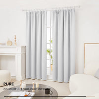 1 x RAW Customer Returns Deconovo Modern Bedroom Curtains Gathered Blackout Soft Curtain for Youth Room Windows with Pockets Set of 2 Panels 168 x 229 cm Light Beige - RRP €49.78