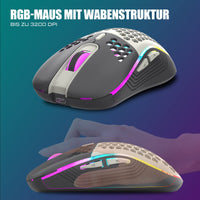 1 x RAW Customer Returns RedThunder K84 Wireless Gaming Keyboard and Mouse Set, QWERTZ German, 75 TKL Compact Layout, 2380mA Battery Capacity with RGB Lighting, 3200 DPI Honeycomb Mouse for PS5 PC Mac Gamer - RRP €60.49