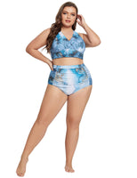 1 x RAW Customer Returns Hanna Nikole Women Push Up Bikini Sets Printed Beachwear with Removable Bust Pads Blue 42 - RRP €43.25