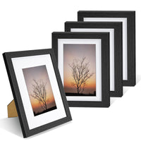 1 x RAW Customer Returns Nacial 4-piece picture frame black 10x15 cm with passepartout, picture frame 13x18 cm without passepartout made of wood with acrylic glass, frame 13x18 removable for collages, portraits, comics - RRP €18.99