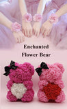 2 x Brand New Amtang Rose Flower Bear with Gift Box Greeting Card, Handmade Eternal Flower Bear with Heart Roses, Valentine s Day Birthday Weddings Unique Girls Pink Bear with White Heart  - RRP €50.52