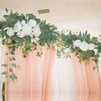 1 x RAW Customer Returns ROLLWAY Pack of 2 artificial wedding arch flowers, artificial flowers hanging artificial flowers decoration wedding decoration white roses with green leaves, peonies wedding flowers - RRP €24.98