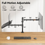 1 x RAW Customer Returns REDBAT monitor arm with laptop compartment, dual screens, fully adjustable for 13 to 32 inch LCD LED screens up to 8 kg notebooks up to 16 inches, tilt, swivel rotate, 2 mounting options - RRP €39.99