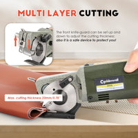 1 x RAW Customer Returns CGOLDENWALL YJ-50 Portable Industrial Fabric Cutter with 20mm Larger Cutting Thickness Electric Scissor with 50mm Knife Ideal for Cutting Suede Textile Leather Paper - RRP €89.0