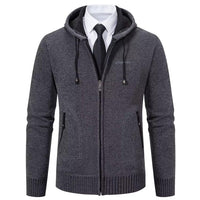 1 x Brand New Shuanghao Men s Hoodie with Hood Pullover Cardigan Sweatshirt - Cardigan Leisure Winter Warm Thick Fleece Inside Outdoor Hooded Jacket Pulliover Knitted Jackets for Men Gray XS - RRP €31.98