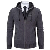 1 x Brand New Shuanghao Men s Hoodie with Hood Pullover Cardigan Sweatshirt - Cardigan Leisure Winter Warm Thick Fleece Inside Outdoor Hooded Jacket Pulliover Knitted Jackets for Men Gray XS - RRP €31.98