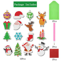 2 x Brand New MEZHEN 5D Diamond Painting Christmas Diamond Painting Sticker Christmas Tree Santa Claus Snowman Reindeer Diamond Painting Children Christmas Decoration Paintings with Beads - RRP €40.8