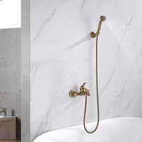 1 x RAW Customer Returns HomeLava Bathtub Faucet Antique Brass Bathroom Shower Faucets Set Bathtub Faucet Wall Mounted with Hand Shower - RRP €84.7