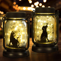 1 x RAW Customer Returns SIX FOXES Random Blind Box Mason Jar Solar Lights 30 LEDs Outdoor, 1 Cat Model or 1 Dog Model or 1 Cat Model plus 1 Dog Model  - RRP €23.99