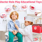 1 x RAW Customer Returns Mardo Children s Doctor s Case Wooden Toy Doctor with Stethoscope, Dentist s Case, Doctor s Coat, Role Play Medical Gift for Girls Boys 3 4 5 Years - RRP €27.22