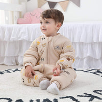 1 x RAW Customer Returns Mosebears Baby Sleeping Bag with Legs Winter Warm Lined Baby Sleeping Bag with Detachable Sleeves, Unisex Pajamas for Girls - RRP €25.91