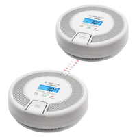 1 x RAW Customer Returns X-Sense networkable CO detector with digital display, carbon monoxide detector with replaceable battery, T V Rheinland certified according to EN 50291, CO03D-W, set of 2 - RRP €65.99