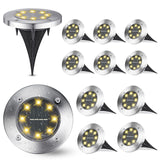 1 x RAW Customer Returns Joomer 12 Pack Solar Floor Lights Outdoor, Solar Lights for Garden Outdoor with 8 LEDs, 3000K Warm White Waterproof LED Solar Garden Lights, Solar Lamps for Outdoor Lawn Driveway Walkway Patio - RRP €39.34