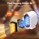 1 x RAW Customer Returns Fan Heater Energy Saving 1200W, Portable PTC Ceramic Heater Electric Energy Saving Quiet with 2 Heating Modes, 3s Fast Heating Small Economical Fan Heater for Office Bedroom, White - RRP €37.3