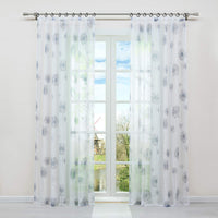 1 x RAW Customer Returns HongYa 1 piece transparent curtain voile curtain scarf with ruffle tape window scarf H W 175 140 cm dandelion pattern - RRP €22.18