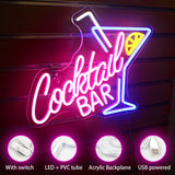 1 x RAW Customer Returns Horseneon Cocktails Bar Neon Sign, Led Neon Bar Sign Cocktail Neon Sign for Wall, Blue Pink Neon Light for Pub Home Beer Bar Club Man Cave Restaurant Shop Sign Cocktails Decor - RRP €45.6