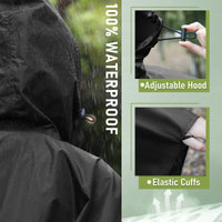 1 x RAW Customer Returns Waterproof Rain Poncho for Women Men, Multipurpose Rain Poncho for Adults Cape with Black Hood - RRP €28.46