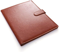 1 x RAW Customer Returns A4 Leather Document Folder Clipboard with Clip Document Folder Clipboard Folders Brown  - RRP €20.64