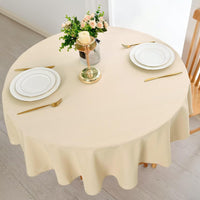 1 x RAW Customer Returns DWCN Round Tablecloth Stain Resistant Washable Waterproof Dining Room Home Garden Party Wedding 140cm Champagne - RRP €17.99