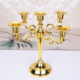 1 x RAW Customer Returns Arm Metal Candelabra Candle Holder, Modern Candlesticks for Home Decor Christmas Wedding Centerpiece Table Decorations, Vintage Gold  - RRP €27.99