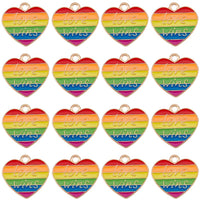 1 x Brand New SUNNYCLUE 1 Box of 30 Bulk Pride Charms Gay Pride Charm Gay Love Rainbow Heart Love Is Love Alloy LGBT Charms for Jewelry Making Charms Valentine s Day Gift Earrings - RRP €20.4