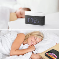 1 x RAW Customer Returns COLSUR Digital Alarm Clock with Wireless Charger 15W Bedside Lamp with Adjustable Brightness, Digital Clock with Snooze Function, Large Display and 12 24 Hours Children s Bedroom - RRP €49.99