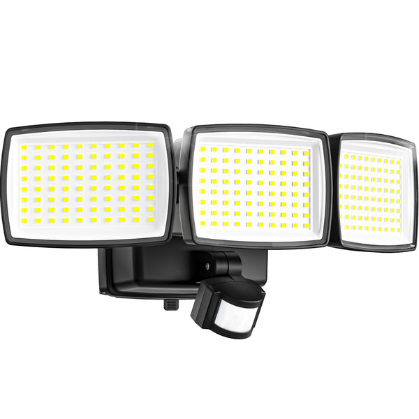 1 x Luces de exterior con batería AIXPI, 240 luces LED de seguridad para exteriores con sensor de movimiento PIR, IP65, impermeables, focos de pared exteriores, focos inalámbricos para interiores, para jardín, patio, porche, garaje, 1 paquete - PVP 39,99 € – Jobalots Europe