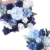 1 x RAW Customer Returns Artificial Flowers Artificial Flowers Fake Silk Flowers Faux Bridal Bouquet Flowers Bouquet DIY Combo Decorative Flowers for Wedding Floral Arrangements Bouquets Home Garden Party Vintage Dusty Blue - RRP €22.92