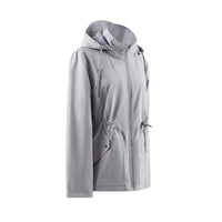 1 x RAW Customer Returns Polydeer Women s Lightweight Waterproof Raincoat Breathable Windbreaker Jacket Active Outdoor Hooded Lined Adjustable Poncho Grey, XS  - RRP €27.6