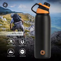 1 x RAW Customer Returns Fjbottle stainless steel sports drinking bottle with magnetic lid 1L, 800ml, 600ml, 400ml BPA-free leak-proof children s bottle - suitable for carbonated drinks, bicycle water bottle thermos for school, fitness - RRP €22.99