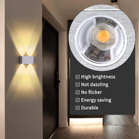 1 x RAW Customer Returns Lightess LED wall light modern, wall lamp indoor, wall lighting up down made of aluminum for living room bedroom staircase hallway warm white - RRP €18.85