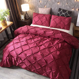 1 x Brand New RAJEGAR Diamond Pinch Pattern Bedding Set 3 Piece Duvet Cover with 2 Pillowcases - RRP €29.99