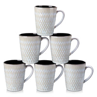 1 x RAW Customer Returns vancasso PLUVO coffee cups set of 6, cup set stoneware, 480ml coffee mugs with handle, espresso cups, large tea cups, suitable for various drinks, beige - RRP €29.16