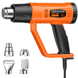 1 x RAW Customer Returns SEEKONE Hot Air Gun, 2000W Hot Air Gun 400 600 High Performance with 2 Temperature Settings, Non-Slip Handle, Flame Retardant Protective Cover, 4 Nozzles for Paint Removal, Soldering Pipes - RRP €22.44